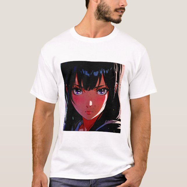 Camiseta Retrato De Carácter De Anime Oscuro - Estética Int (Anverso)