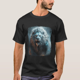 Camiseta Retrato de carga de león blanco animado de Anime