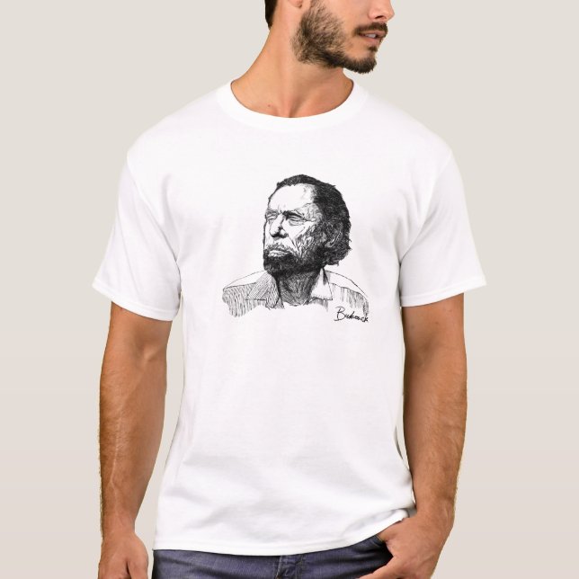 Camiseta Retrato de Charles Bukowski (Anverso)