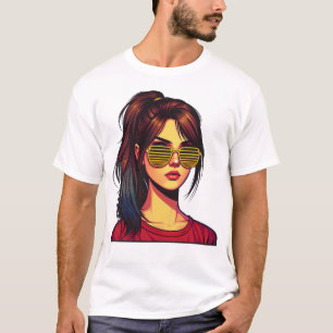 Camiseta Retrato de chica estilizada