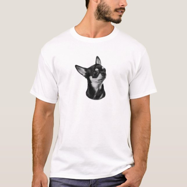 Camiseta Retrato de chihuahua pintado a mano (Anverso)