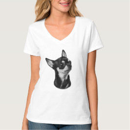 Camiseta Retrato de chihuahua pintado a mano