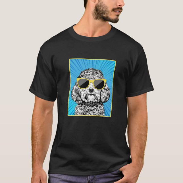Camiseta Retrato De Cockapoo Pop Art Doodle Perro Con Crist (Anverso)
