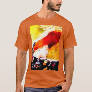 Camiseta Retrato de color de agua de la página web Redhead