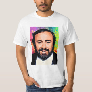 Camiseta Retrato de color Luciano Pavarotti