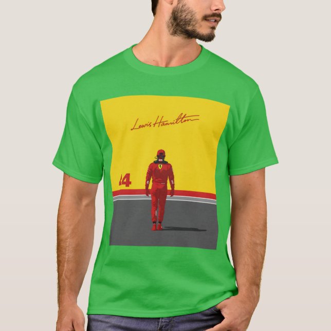 Camiseta Retrato de controlador Lewis 2025 Ferrari Arrival  (Anverso)