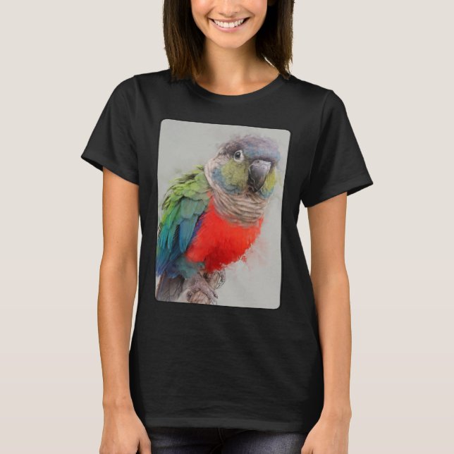 Camiseta Retrato de Conure 15 Pájaro de vida salvaje de lor (Anverso)