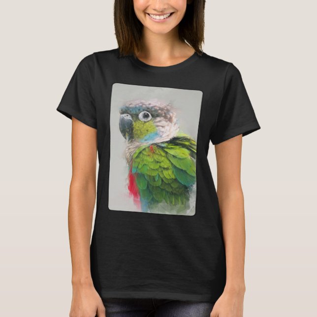 Camiseta Retrato de Conure 16 Vida silvestre de loro de ave (Anverso)