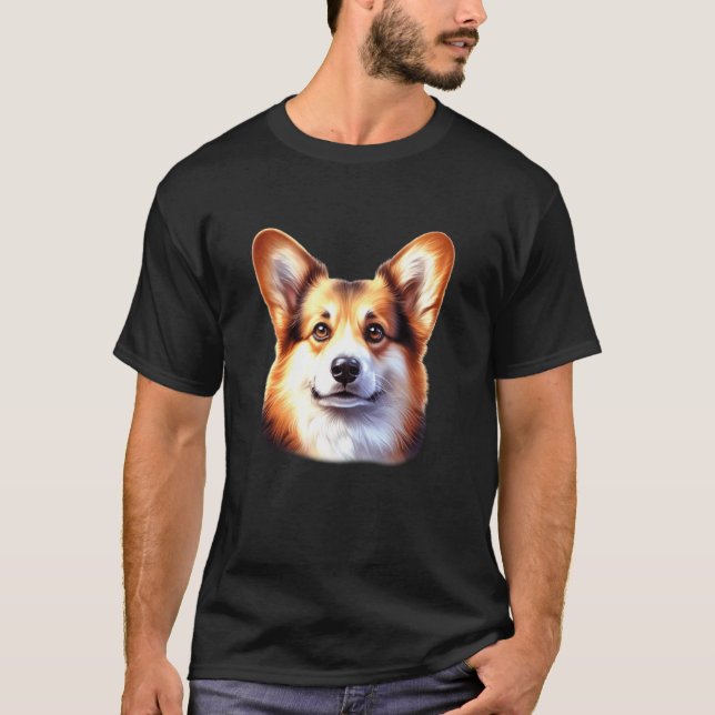 Camiseta Retrato de Corgi (Anverso)