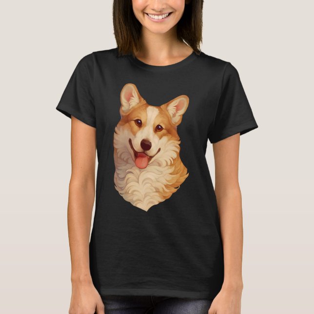 Camiseta Retrato de Corgi (Anverso)