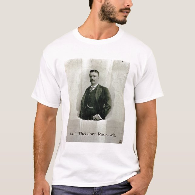 Camiseta Retrato de coronel Theodore Roosevelt (litho) (Anverso)