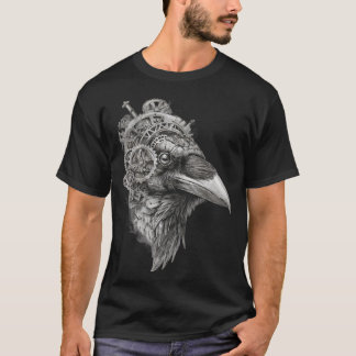 Camiseta Retrato de Cuervo a Relojería — Steampunk a Plumil