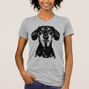 Camiseta Retrato de Dachshund Ropa Minimalista