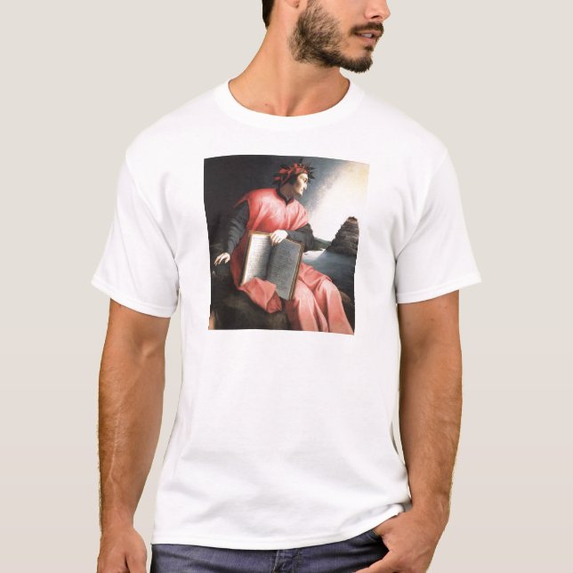Camiseta Retrato de Dante con "Book The Divine Comedy print (Anverso)