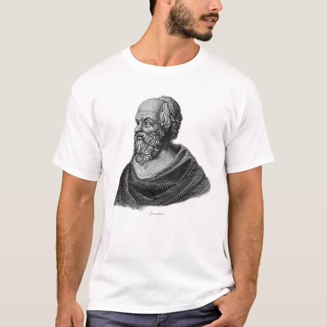 Camiseta Retrato de dibujo de los Sócrates del filósofo gri (Anverso)