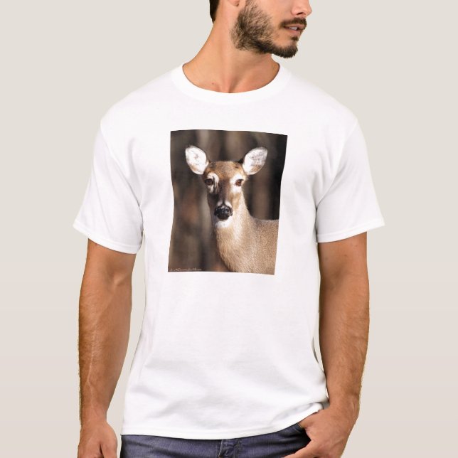 Camiseta Retrato de Doe de ciervo blanco de vida silvestre (Anverso)