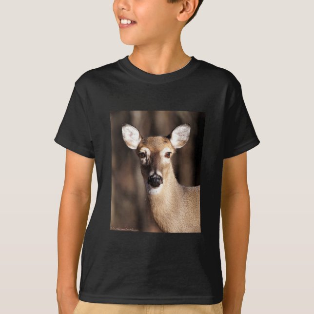 Camiseta Retrato de Doe de ciervo blanco de vida silvestre (Anverso)