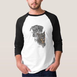 Camiseta Retrato de dos doberman