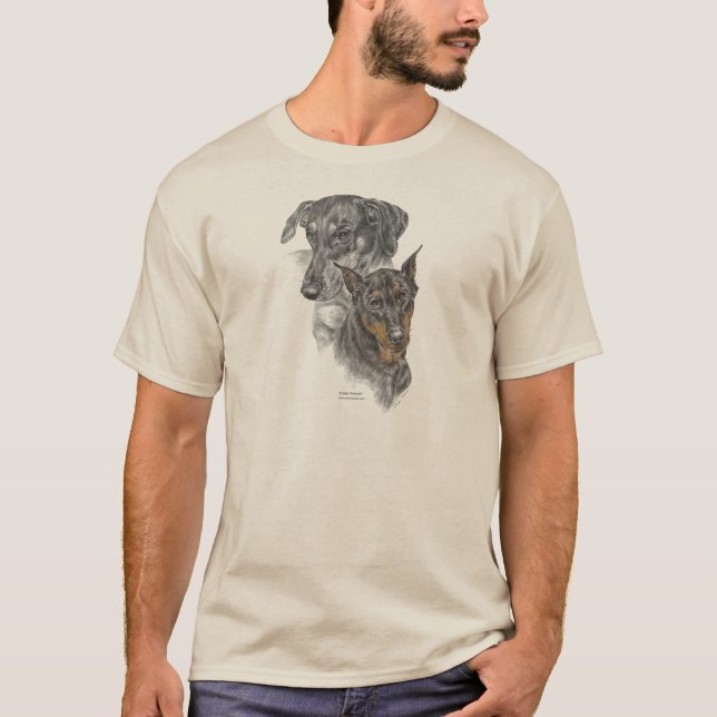 Camiseta Retrato de dos dobermanes (Anverso)