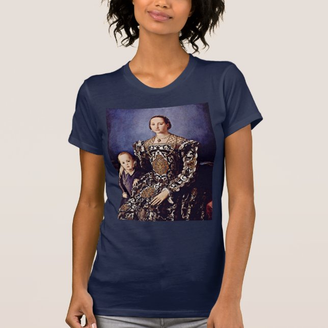 Camiseta Retrato de Eleonora di Toledo de Bronzino Ángel (Anverso)