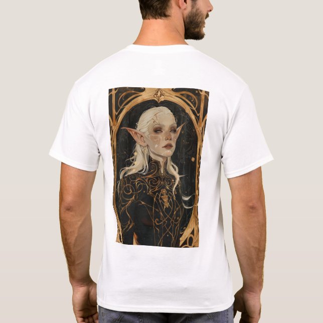 Camiseta Retrato de Elven Encantadora | Fantasy T-Shirt (Reverso)