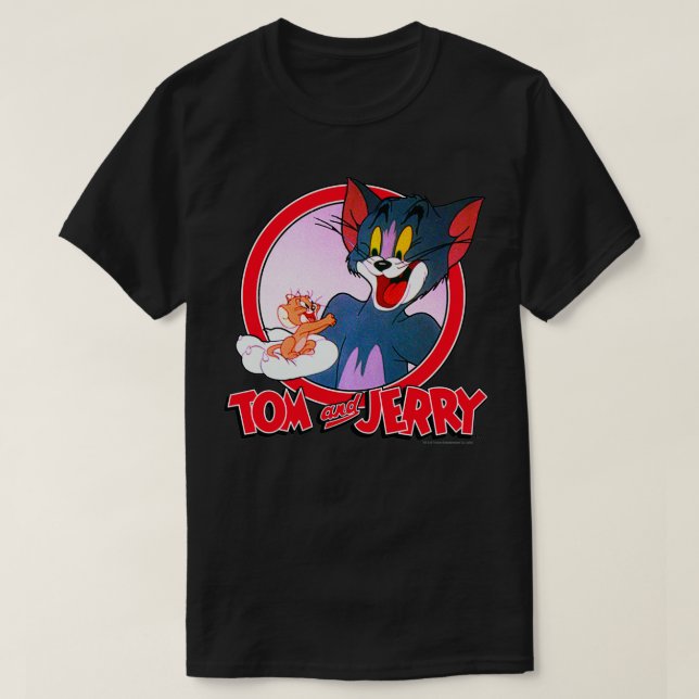 Camiseta Retrato De Estilo Tom Y Jerry Retro (Diseño del anverso)