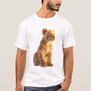 Camiseta Retrato de fauna del majestuoso cachorro de león d