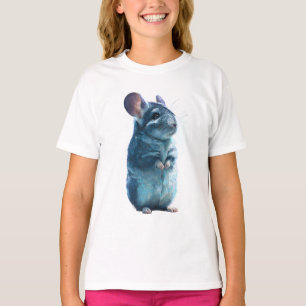 Camiseta Retrato de fauna silvestre esponjosa de chinchilla