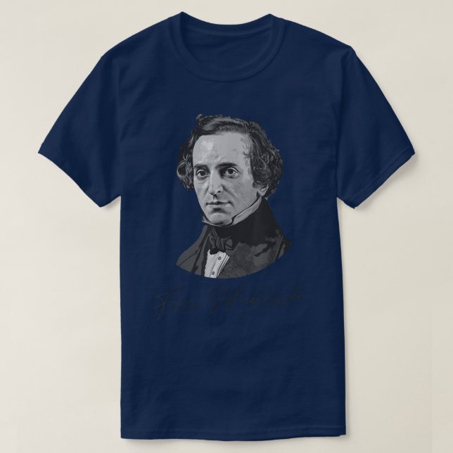 Camiseta Retrato de Felix Mendelssohn, compositor musical c (Diseño del anverso)