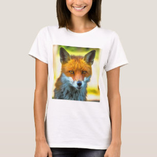 Camiseta Retrato de Fox: Arte de vida salvaje realista