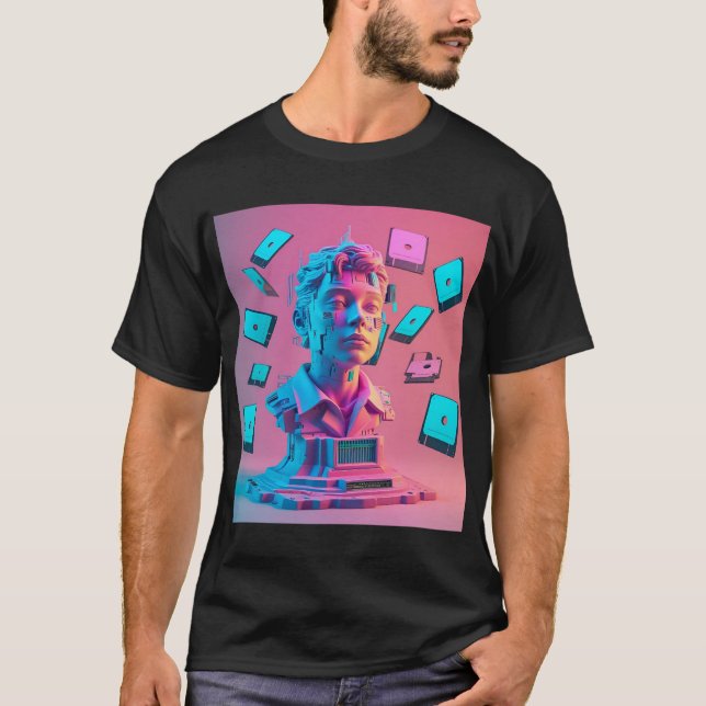 Camiseta Retrato de fragmentación digital (Anverso)