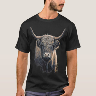 Camiseta Retrato de ganado escocés de vaca Highland 2