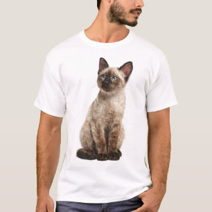 Camiseta Retrato de gatito siamés de ojos azules para hombr