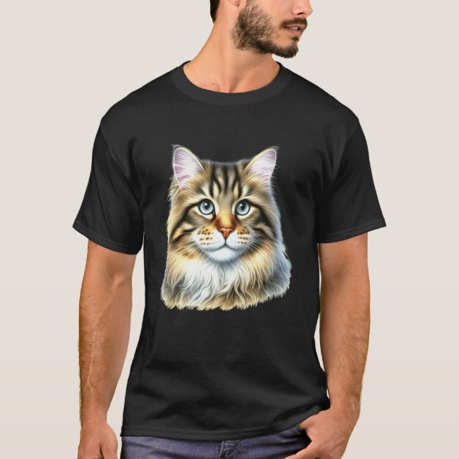 Camiseta Retrato de gato (Anverso)