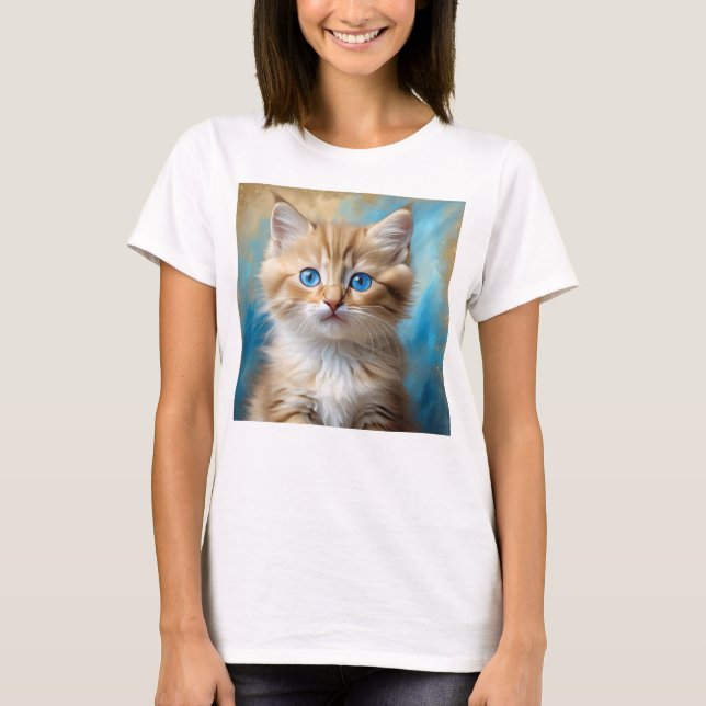 Camiseta Retrato de gato adorable (Anverso)
