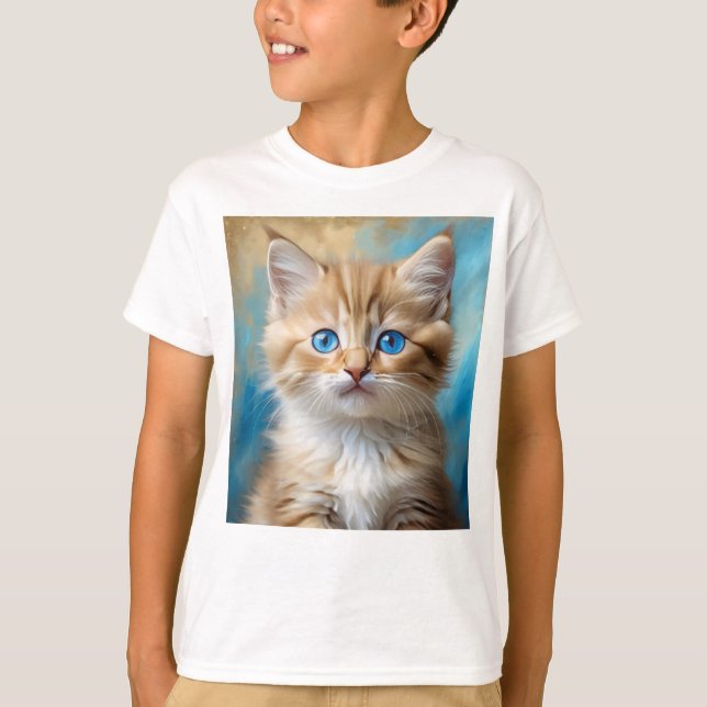 Camiseta Retrato de gato adorable (Anverso)