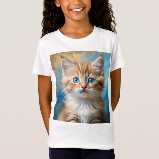 Camiseta Retrato de gato adorable (Anverso)