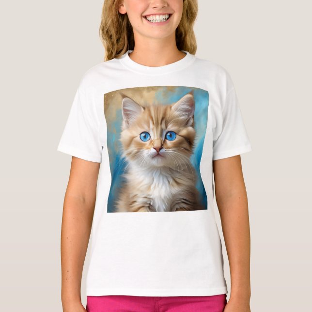 Camiseta Retrato de gato adorable (Anverso)