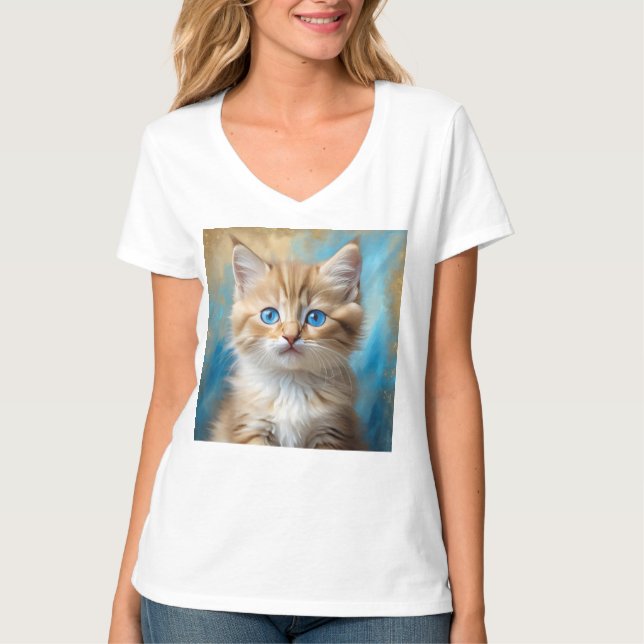 Camiseta Retrato de gato adorable (Anverso)