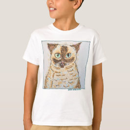 Camiseta Retrato de Gato Caprichoso y Colorido