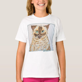 Camiseta Retrato de Gato Caprichoso y Colorido