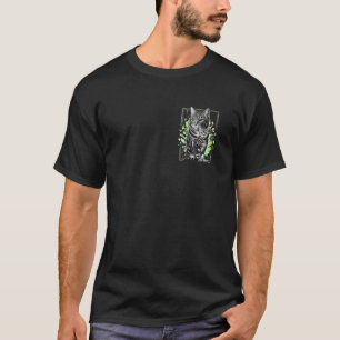 Camiseta Retrato de gato con ojos verdes y salpicaduras de 