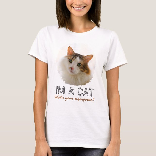 Camiseta Retrato De Gato Cuto Y Adorable (Anverso)