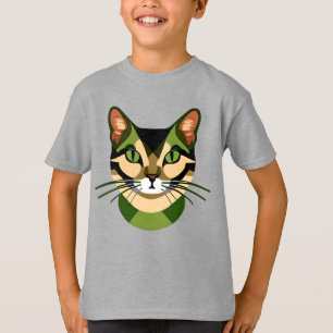 Camiseta Retrato de gato de camuflaje