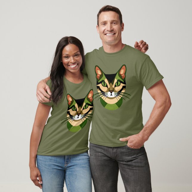 Camiseta Retrato de gato de camuflaje (Unisexo)
