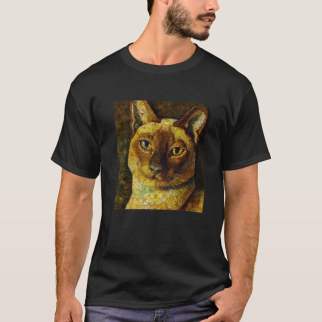 Camiseta Retrato de gato de Siam Gustav Klimt StyleKatzenbe (Anverso)