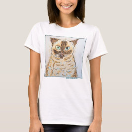 Camiseta Retrato de Gato Excéntrico y Colorido