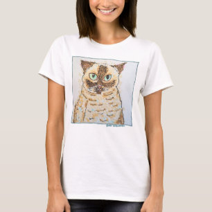 Camiseta Retrato de Gato Excéntrico y Colorido