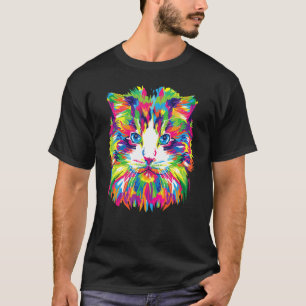 Camiseta Retrato de gato Gato atigrado persa Maine Coon col