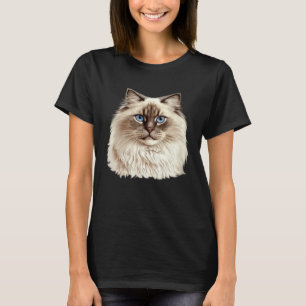 Camiseta Retrato de gato Ragdoll Cabeza de gato Ragdoll Gat